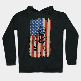 Best Pitbull Dad Ever American Flag 4th Of July Gift Hoodie